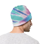 Teal And Pink Tie Dye Print Beanie