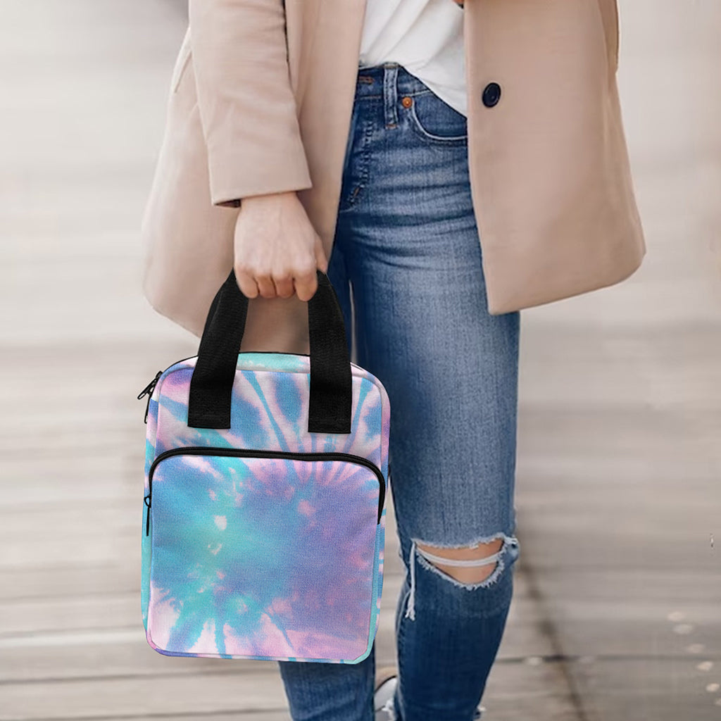 Teal And Pink Tie Dye Print Bible Tote Bag