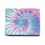 Teal And Pink Tie Dye Print Bifold Wallet