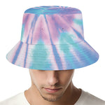 Teal And Pink Tie Dye Print Bucket Hat