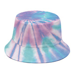 Teal And Pink Tie Dye Print Bucket Hat