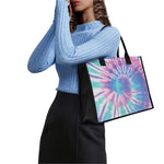 Teal And Pink Tie Dye Print Canvas Tote Bag