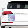Teal And Pink Tie Dye Print Car Sticker
