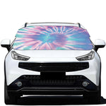 Teal And Pink Tie Dye Print Car Windshield Snow Cover