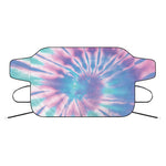 Teal And Pink Tie Dye Print Car Windshield Snow Cover