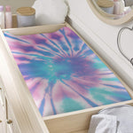 Teal And Pink Tie Dye Print Changing Pad Cover
