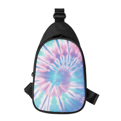 Teal And Pink Tie Dye Print Chest Bag