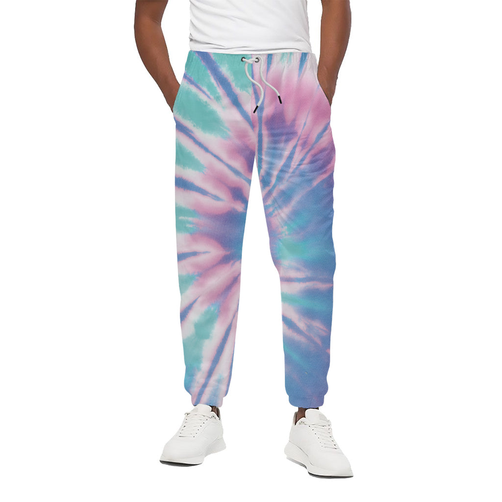 Teal And Pink Tie Dye Print Cotton Pants