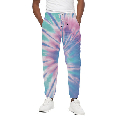 Teal And Pink Tie Dye Print Cotton Pants
