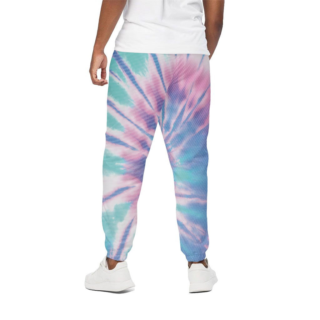 Teal And Pink Tie Dye Print Cotton Pants