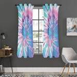 Teal And Pink Tie Dye Print Curtain