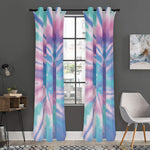 Teal And Pink Tie Dye Print Curtain