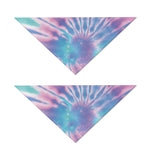 Teal And Pink Tie Dye Print Dog Bandana