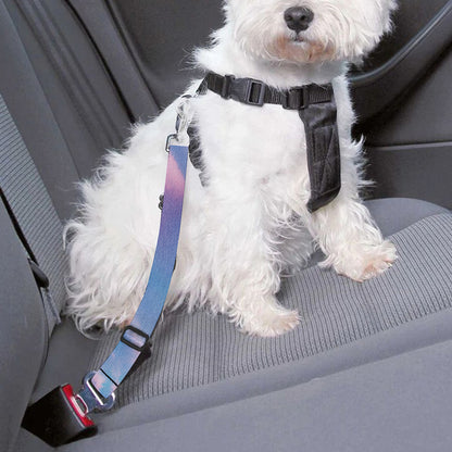 Teal And Pink Tie Dye Print Dog Seat Belt