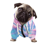 Teal And Pink Tie Dye Print Dog Zip Up Hoodie