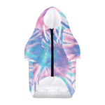 Teal And Pink Tie Dye Print Dog Zip Up Hoodie