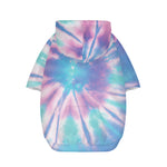 Teal And Pink Tie Dye Print Dog Zip Up Hoodie
