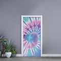 Teal And Pink Tie Dye Print Door Sticker