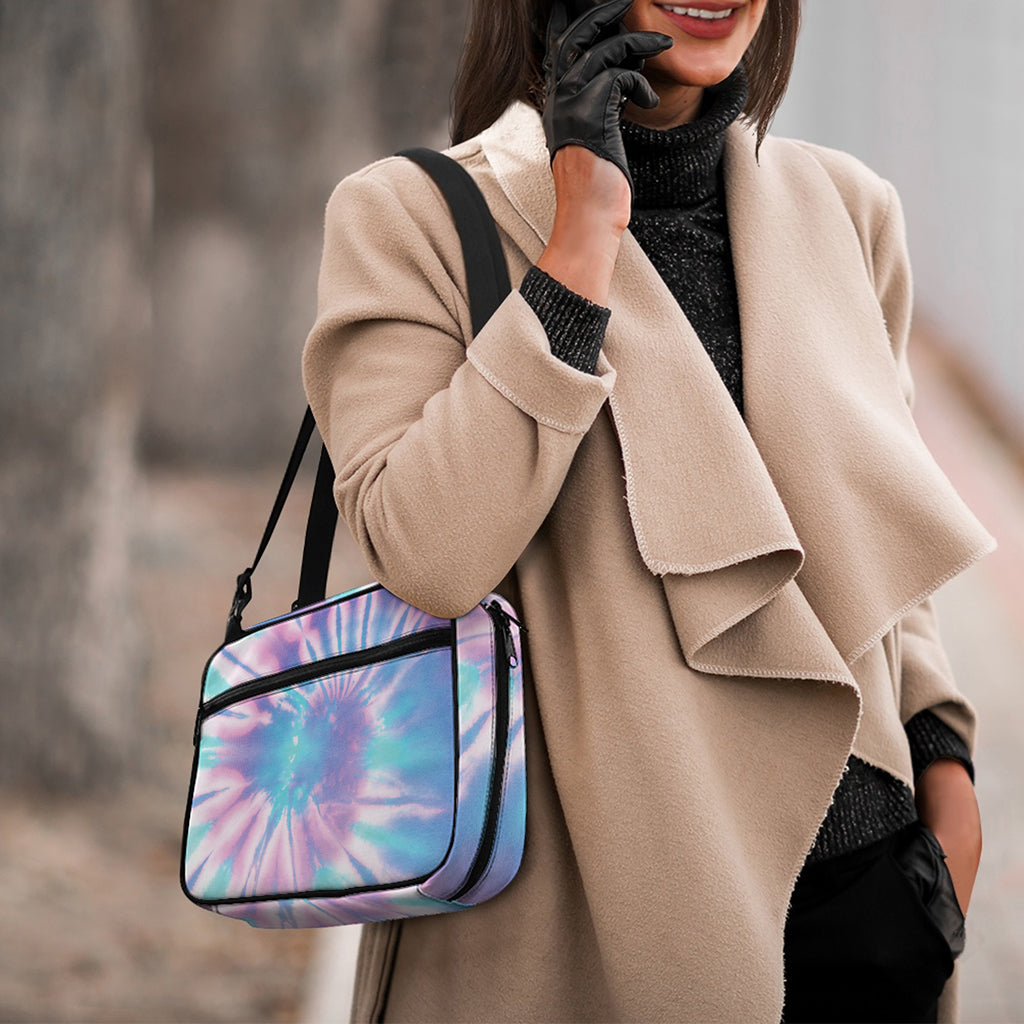 Teal And Pink Tie Dye Print Double Strap Bible Bag