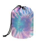 Teal And Pink Tie Dye Print Drawstring Makeup Bag