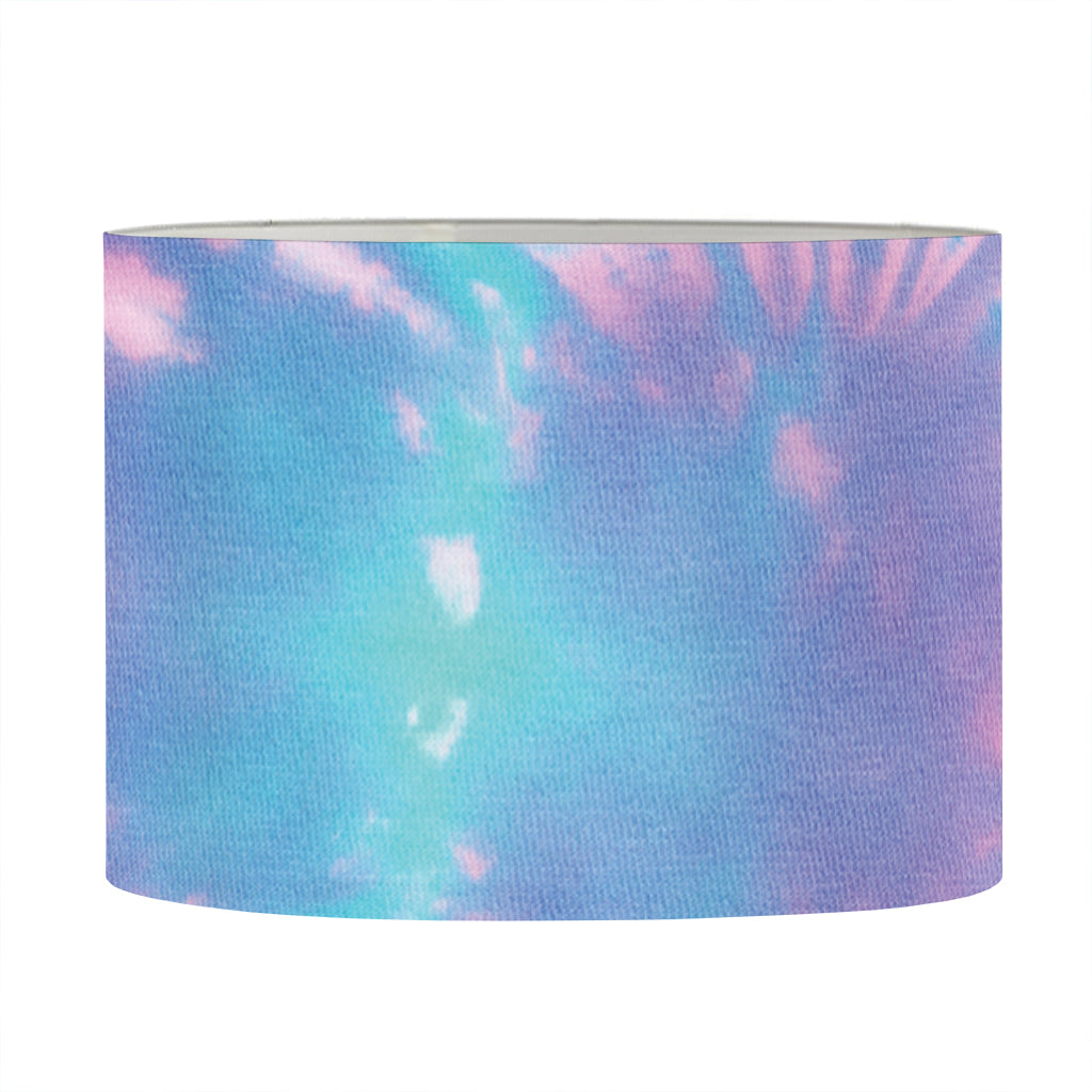 Teal And Pink Tie Dye Print Drum Lamp Shade