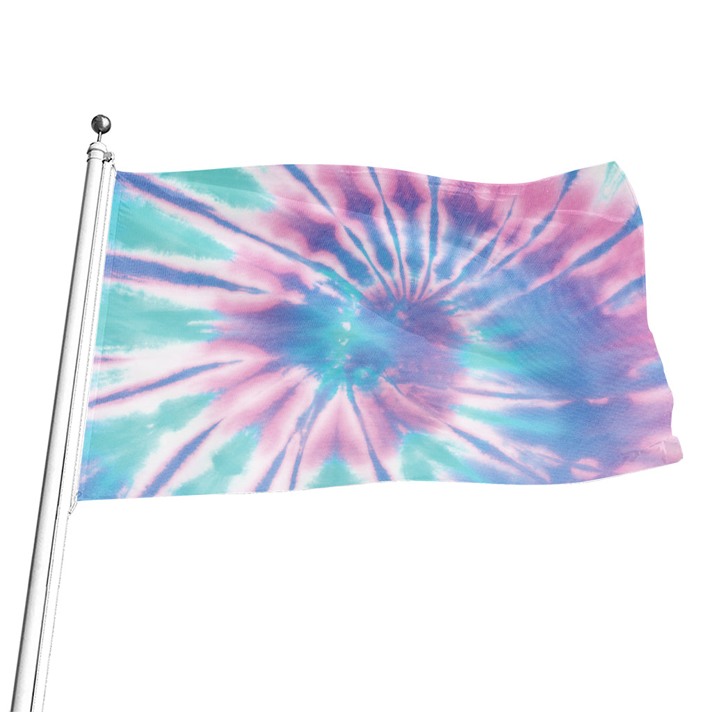 Teal And Pink Tie Dye Print Flag
