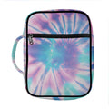 Teal And Pink Tie Dye Print Front Pocket Bible Bag