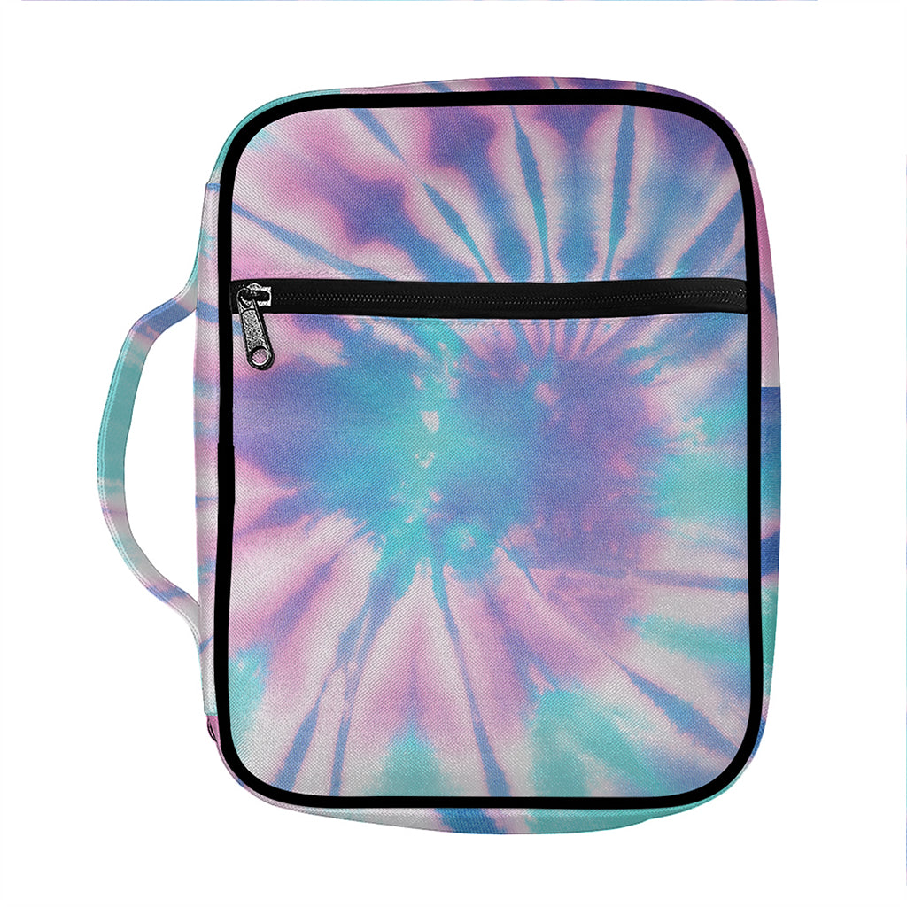 Teal And Pink Tie Dye Print Front Pocket Bible Bag