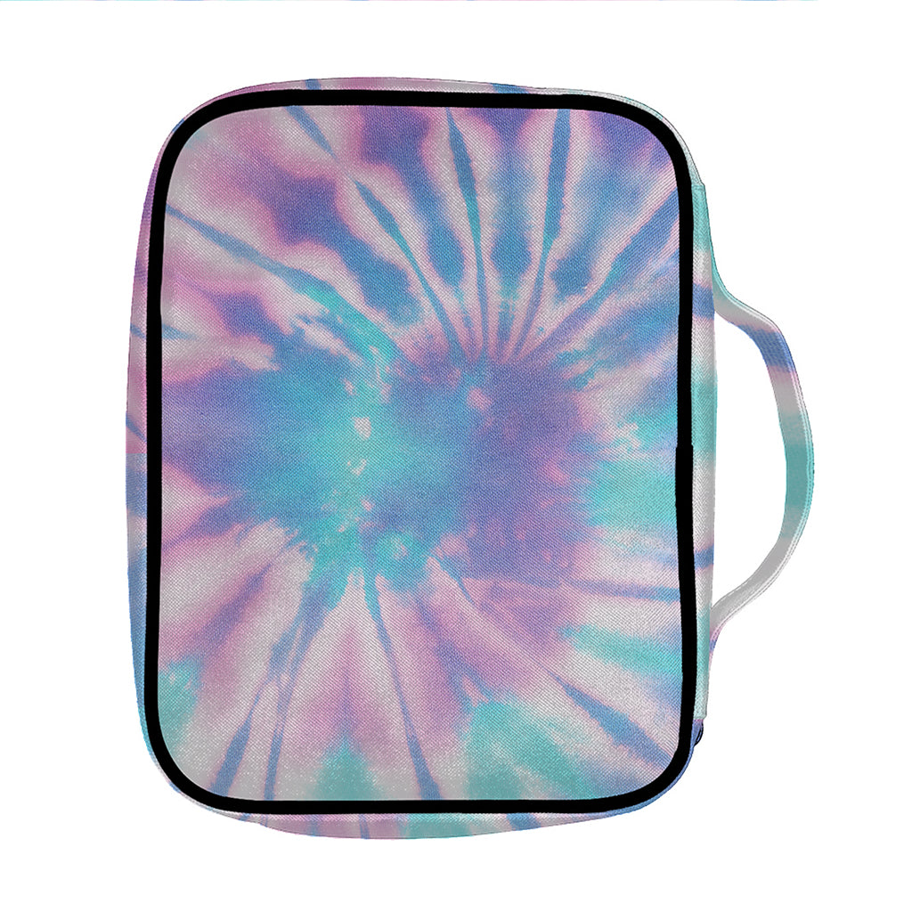 Teal And Pink Tie Dye Print Front Pocket Bible Bag