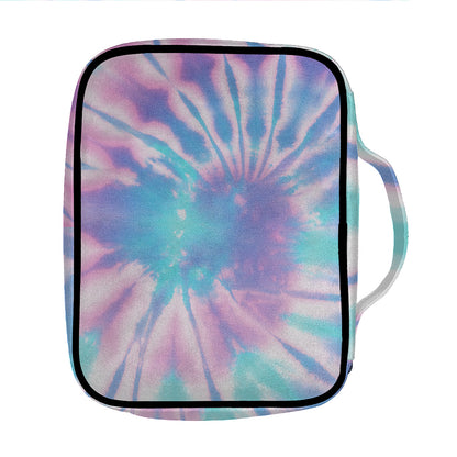Teal And Pink Tie Dye Print Front Pocket Bible Bag
