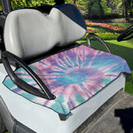 Teal And Pink Tie Dye Print Golf Cart Seat Cover