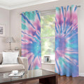 Teal And Pink Tie Dye Print Grommet Curtains