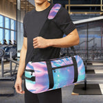 Teal And Pink Tie Dye Print Gym Bag