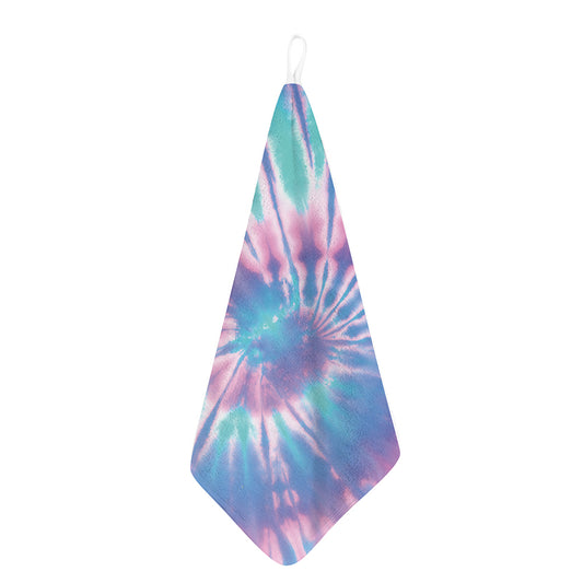 Teal And Pink Tie Dye Print Hand Towel