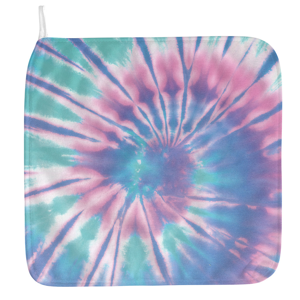 Teal And Pink Tie Dye Print Hand Towel