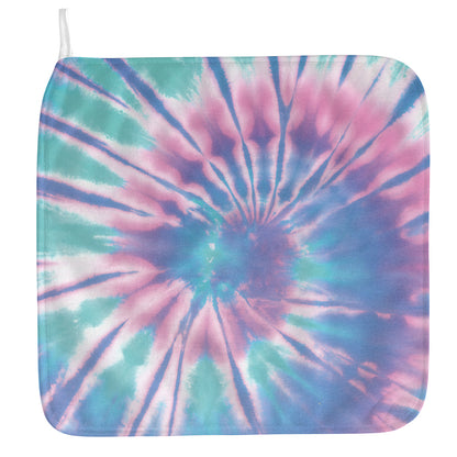 Teal And Pink Tie Dye Print Hand Towel