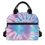 Teal And Pink Tie Dye Print Insulated Lunch Bag