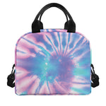 Teal And Pink Tie Dye Print Insulated Lunch Bag