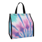 Teal And Pink Tie Dye Print Insulated Lunch Tote