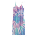 Teal And Pink Tie Dye Print Jersey Midi Cami Dress
