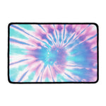 Teal And Pink Tie Dye Print Kitchen Mat