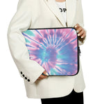 Teal And Pink Tie Dye Print Laptop Sleeve