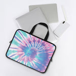 Teal And Pink Tie Dye Print Laptop Sleeve With Handle