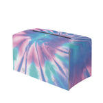 Teal And Pink Tie Dye Print Leather Tissue Box Cover