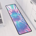 Teal And Pink Tie Dye Print Long Kitchen Mat