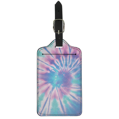 Teal And Pink Tie Dye Print Luggage Tag
