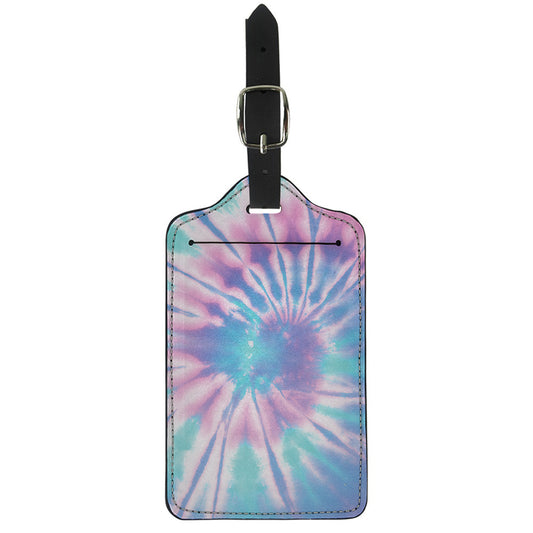 Teal And Pink Tie Dye Print Luggage Tag