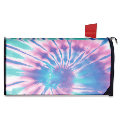 Teal And Pink Tie Dye Print Mailbox Cover