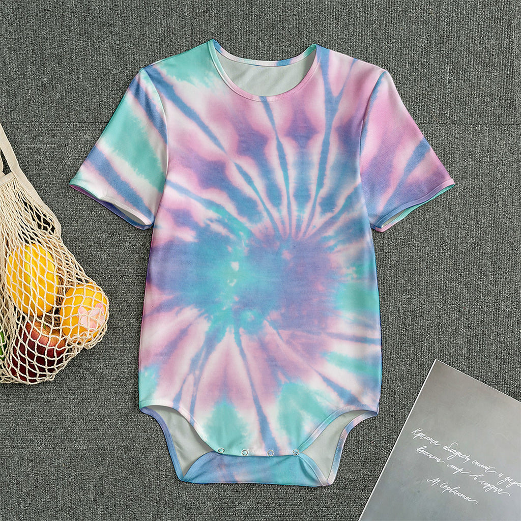 Teal And Pink Tie Dye Print Men's Bodysuit