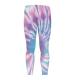 Teal And Pink Tie Dye Print Men's leggings
